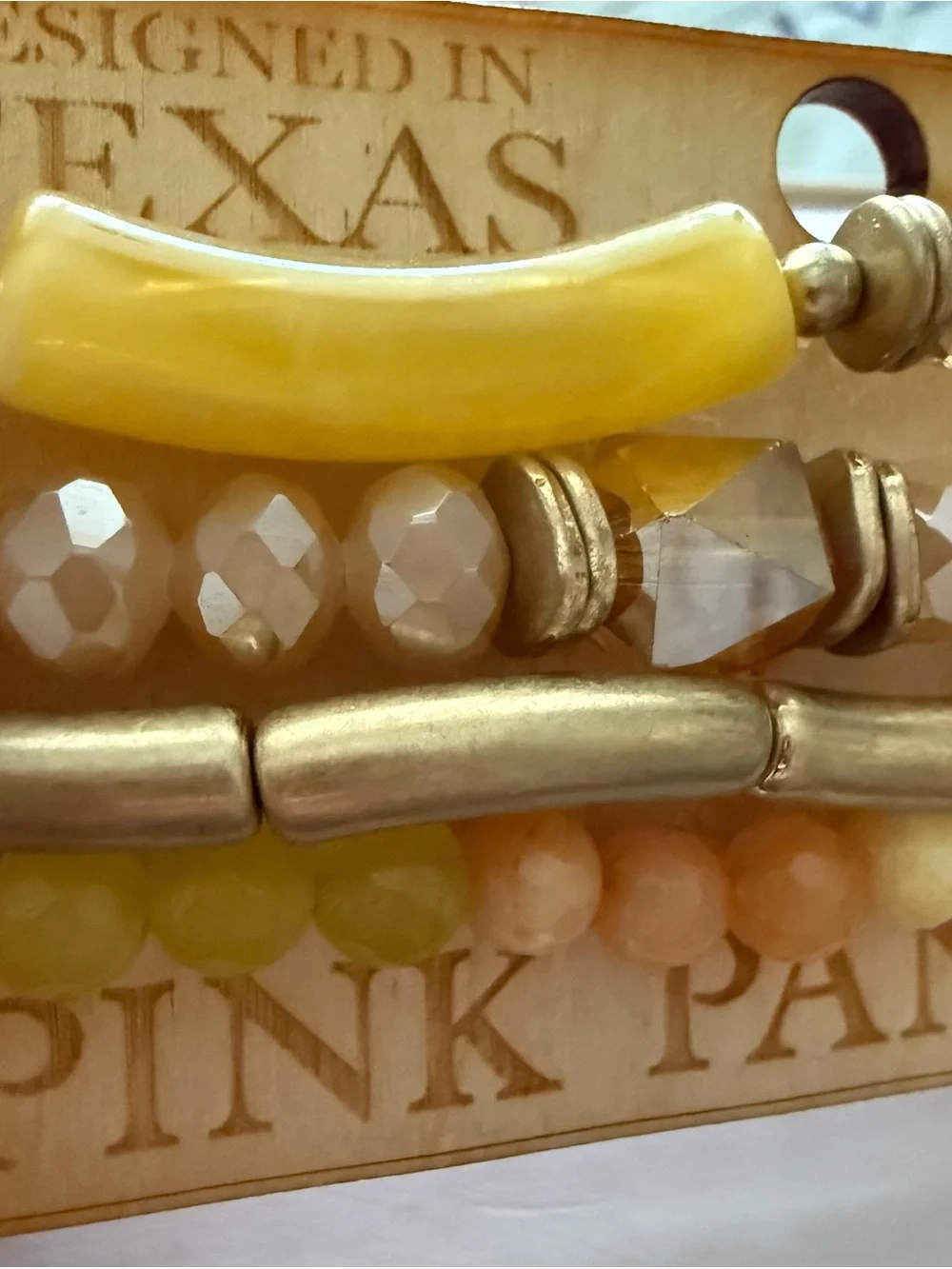 Pink Panache Yellow and Gold Stacked Bracelet Set *NWT